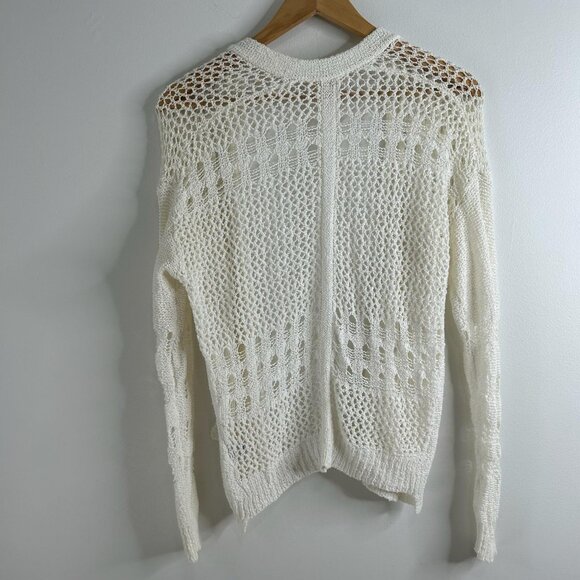 Rebecca Taylor Cardigan Sweater Small‎ Crochet Open Knit Lightweight Boho Chic - Picture 3 of 7